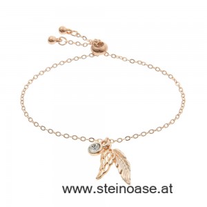 Armband mit Engelsfeder - rose